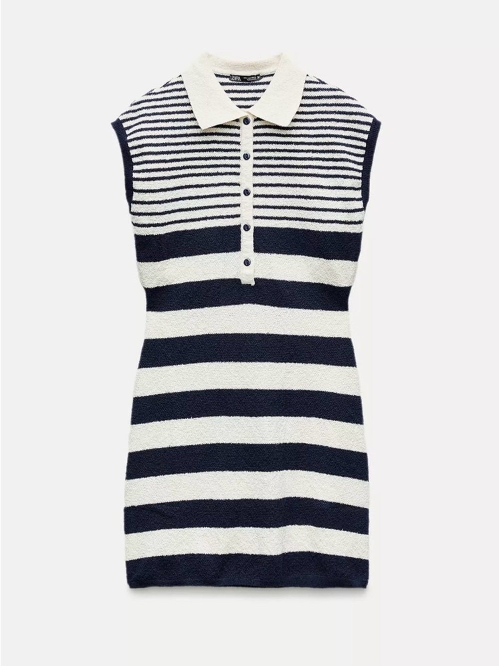 Zara Striped Polo Dress in Navy and White - 8779/627